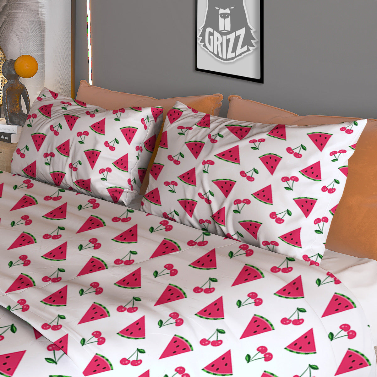 Watermelon Cute Berry Print Pattern Duvet Cover Bedding Set