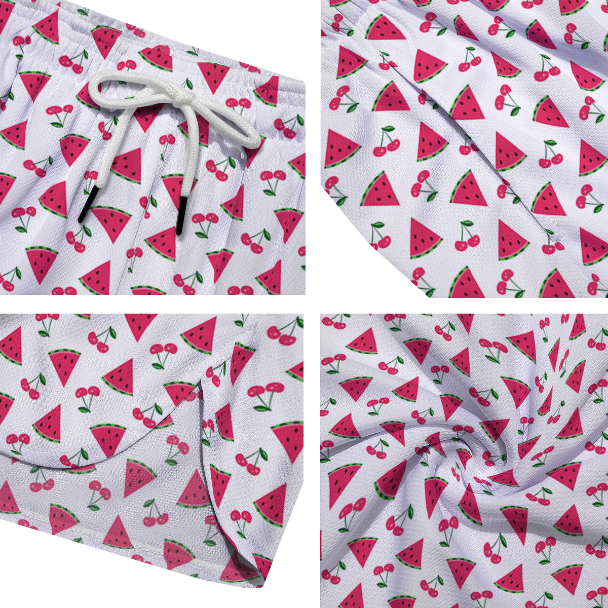 Watermelon Cute Berry Print Pattern Men's Running Shorts-grizzshop