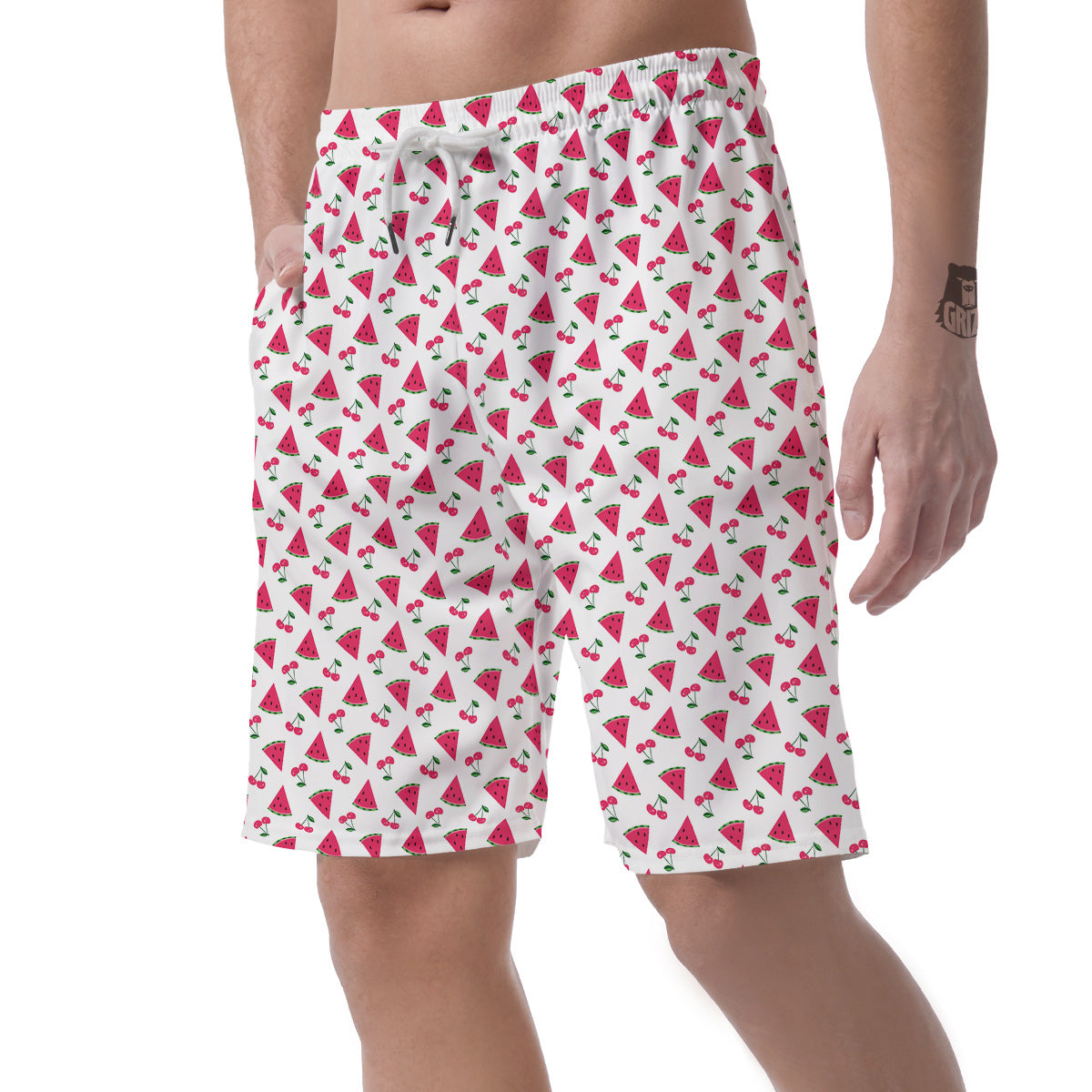 Watermelon Cute Berry Print Pattern Men's Shorts-grizzshop