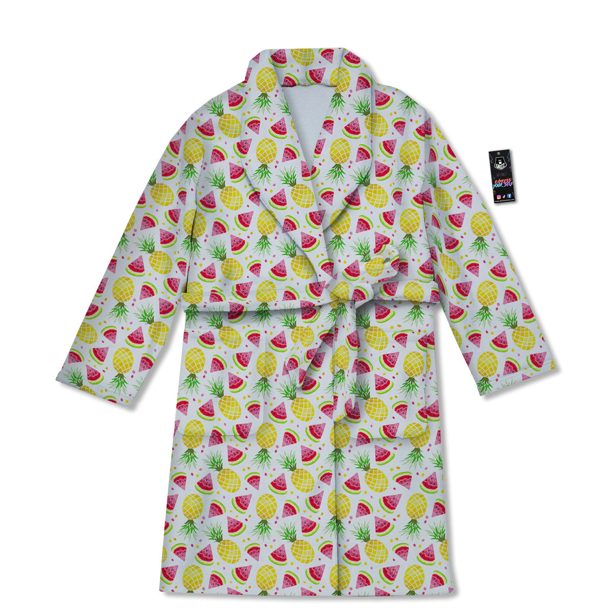 Watermelon Cute Pineapple Print Pattern Bathrobe-grizzshop