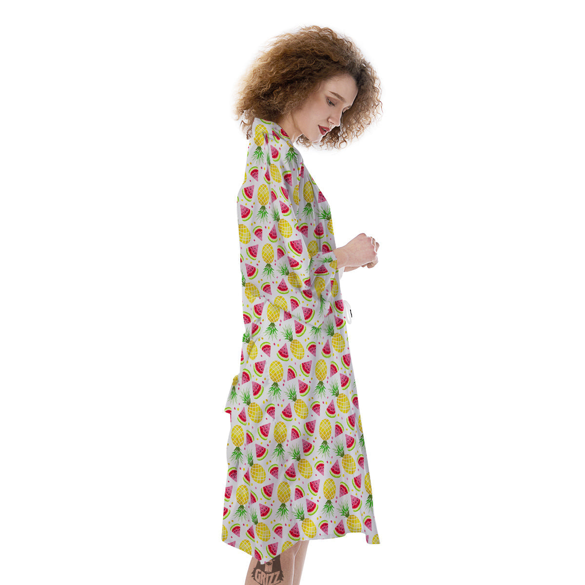 Watermelon Cute Pineapple Print Pattern Kimono-grizzshop