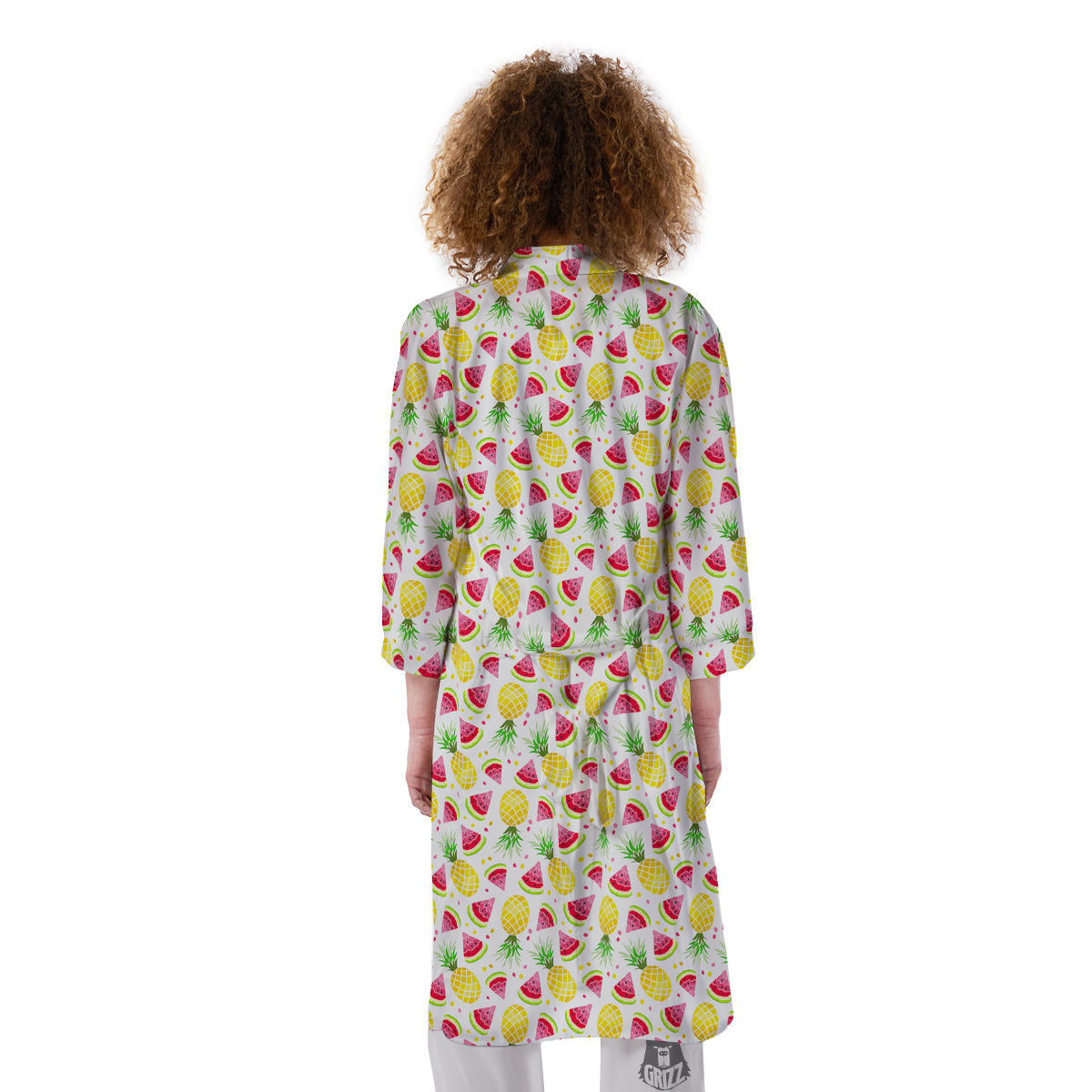 Watermelon Cute Pineapple Print Pattern Kimono-grizzshop