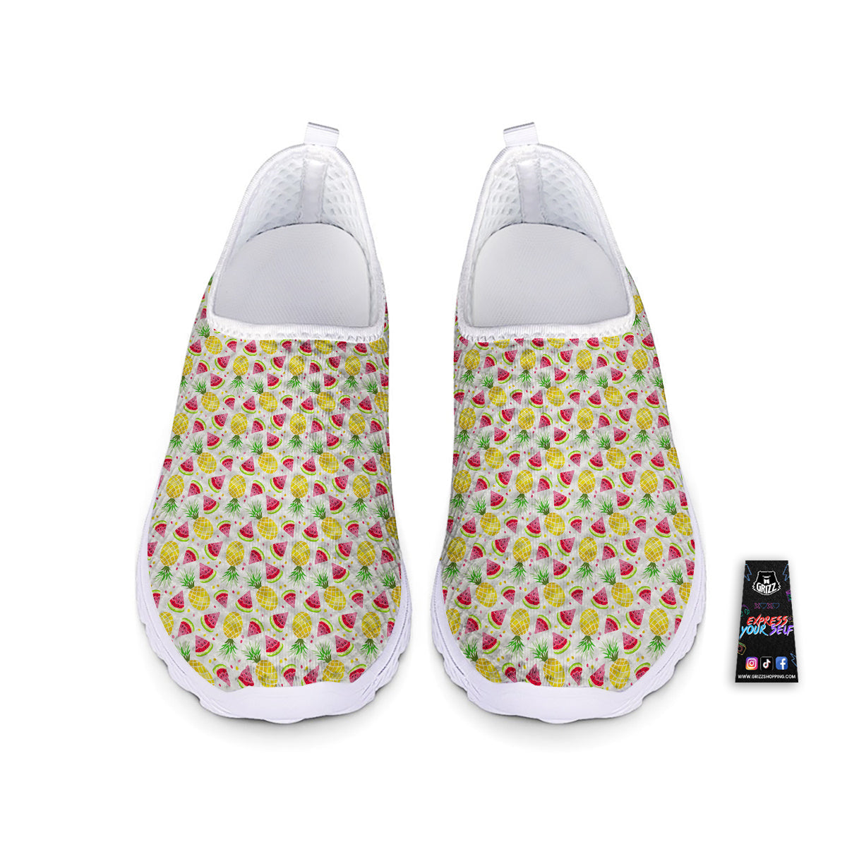 Watermelon Cute Pineapple Print Pattern Nurse Shoes-grizzshop
