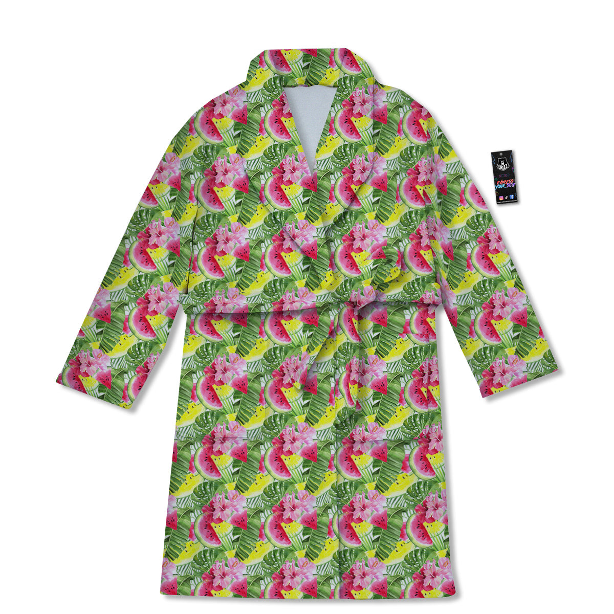 Watermelon Cute Tropical Print Pattern Bathrobe-grizzshop