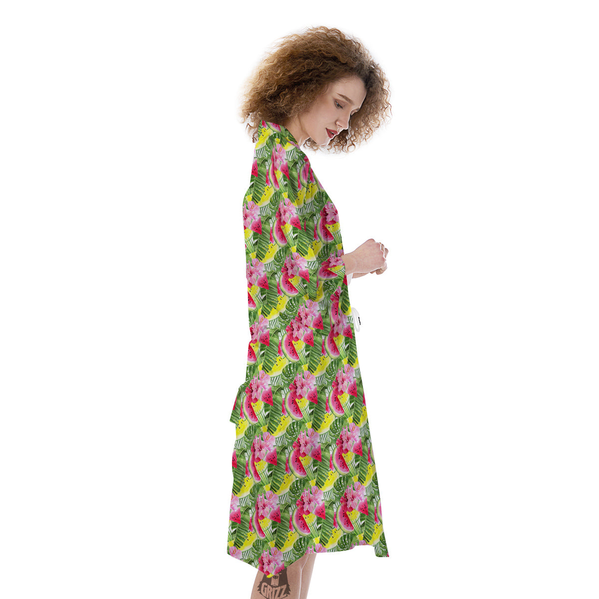 Watermelon Cute Tropical Print Pattern Kimono-grizzshop