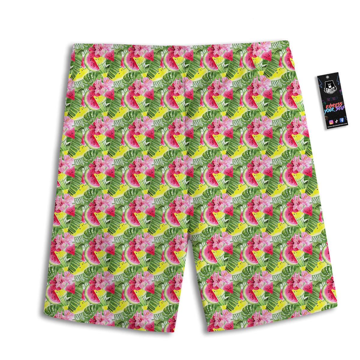 Watermelon Cute Tropical Print Pattern Men's Athletic Shorts-grizzshop