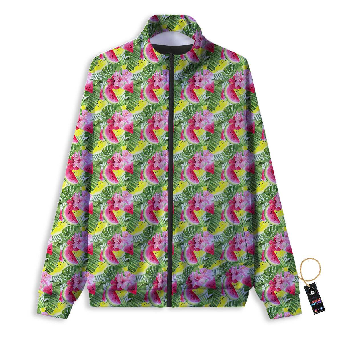 Watermelon Cute Tropical Print Pattern Track Jacket-grizzshop