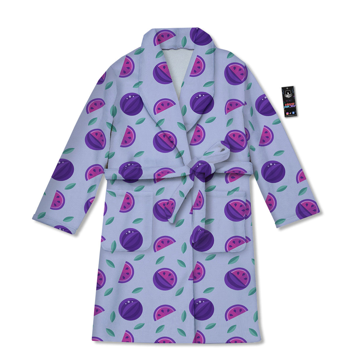 Watermelon Fancy Purple Print Pattern Bathrobe-grizzshop