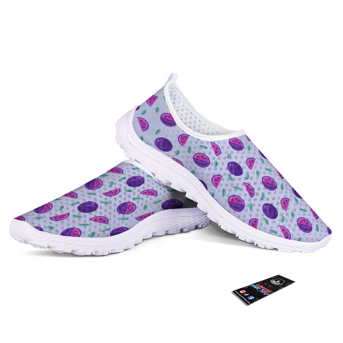 Watermelon Fancy Purple Print Pattern Nurse Shoes-grizzshop