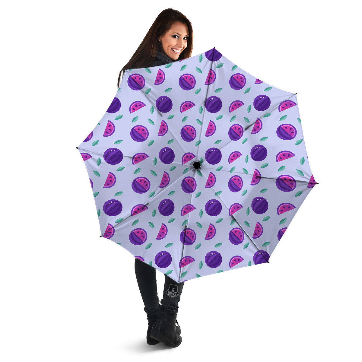Watermelon Fancy Purple Print Pattern Umbrella-grizzshop