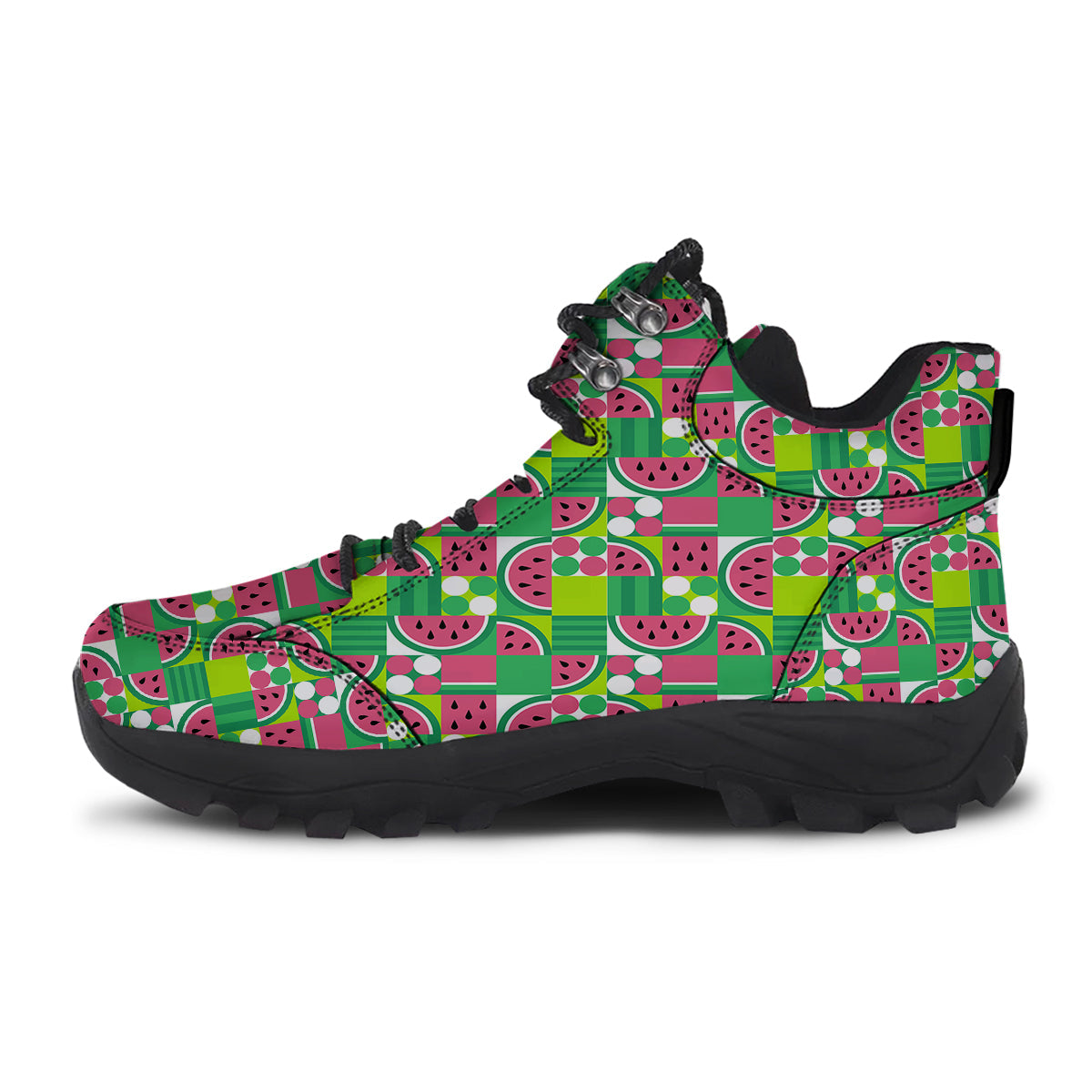 Watermelon Fruit Slice Geometric Print Hiking Shoes-grizzshop