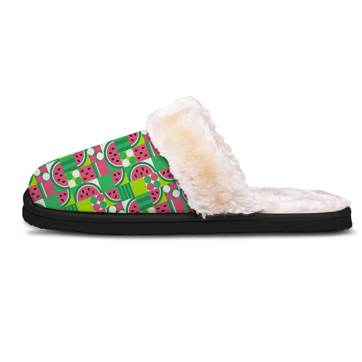 Watermelon Fruit Slice Geometric Print Slippers-grizzshop