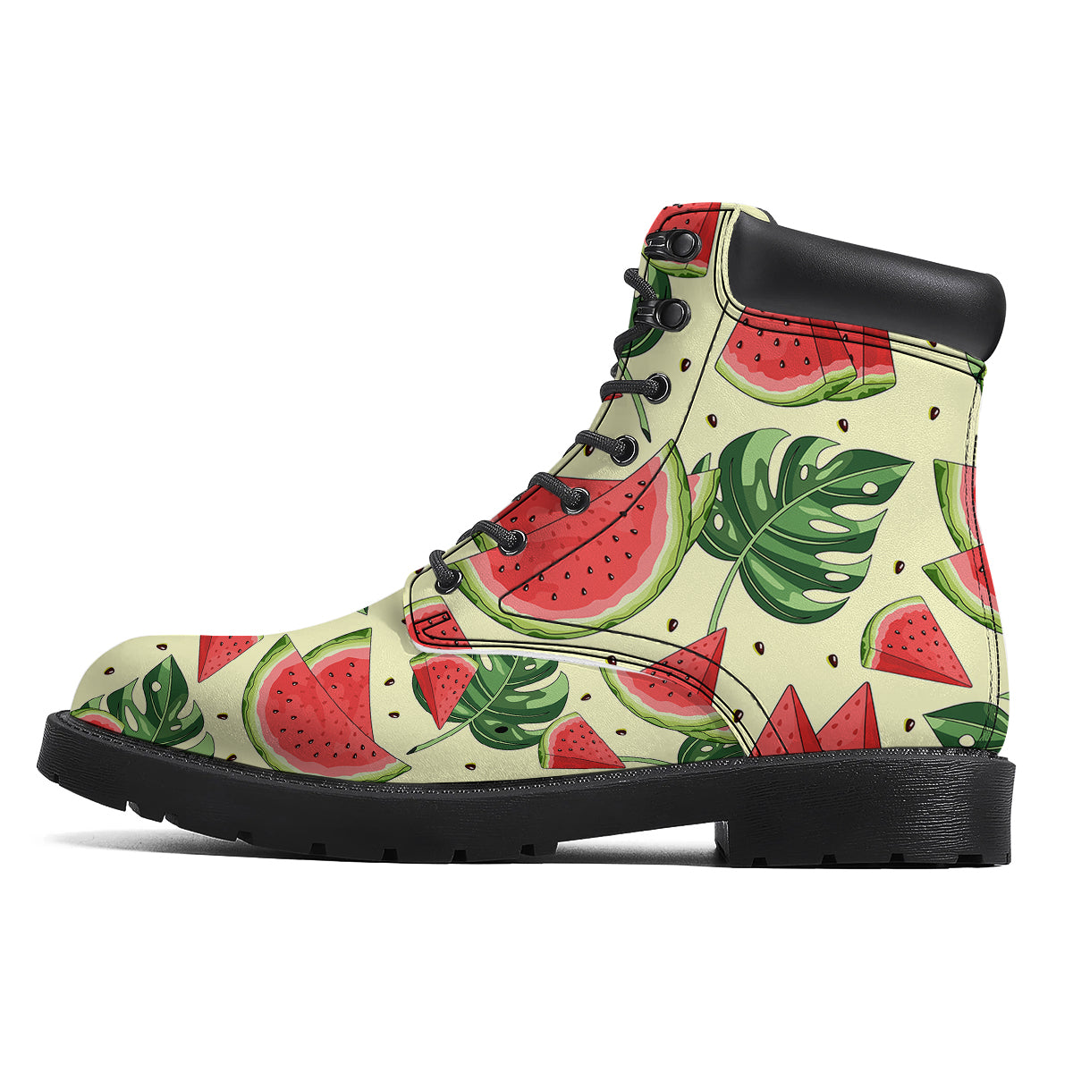 Watermelon Leaf Tropical Print Pattern Boots-grizzshop