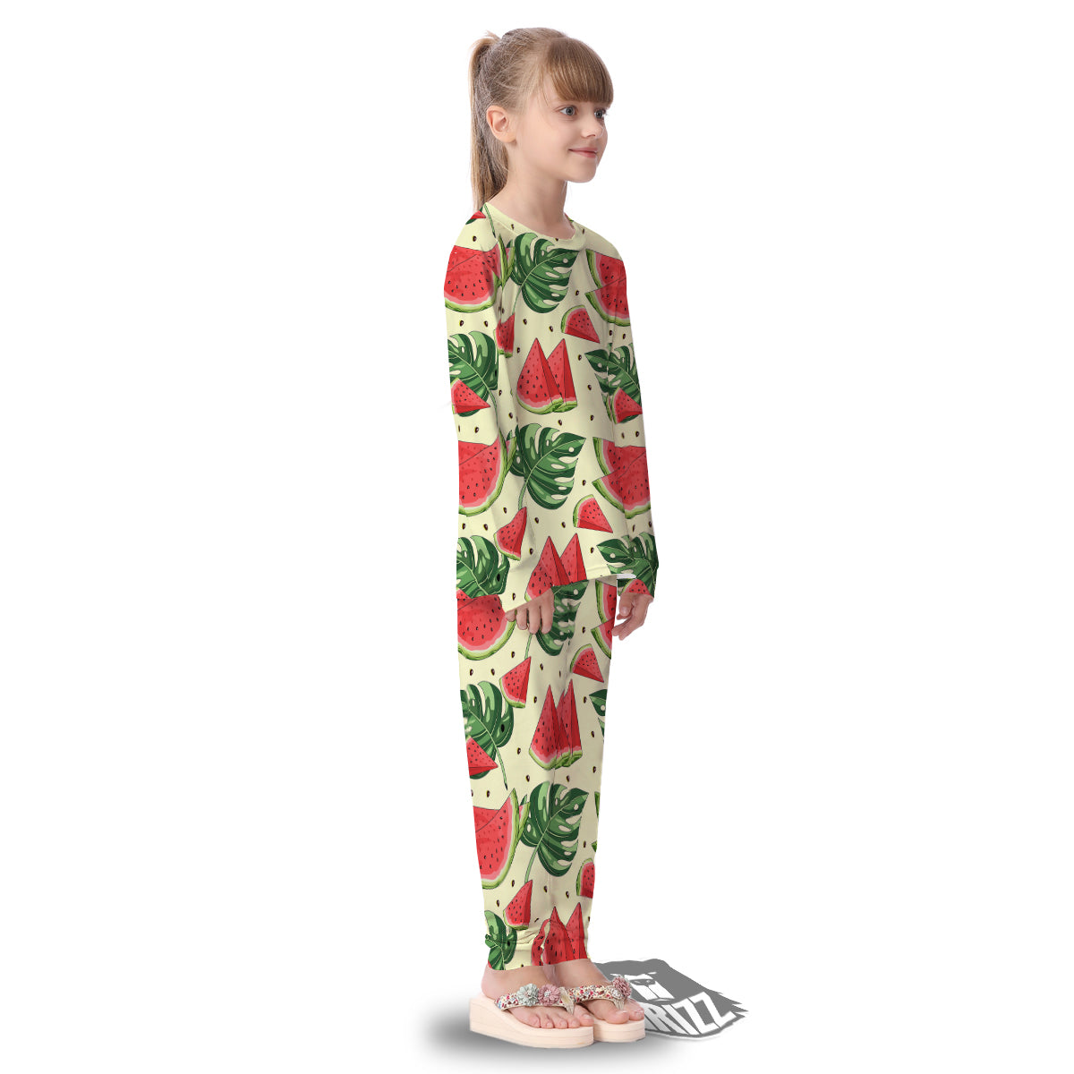 Watermelon Leaf Tropical Print Pattern Kid's Pajamas-grizzshop