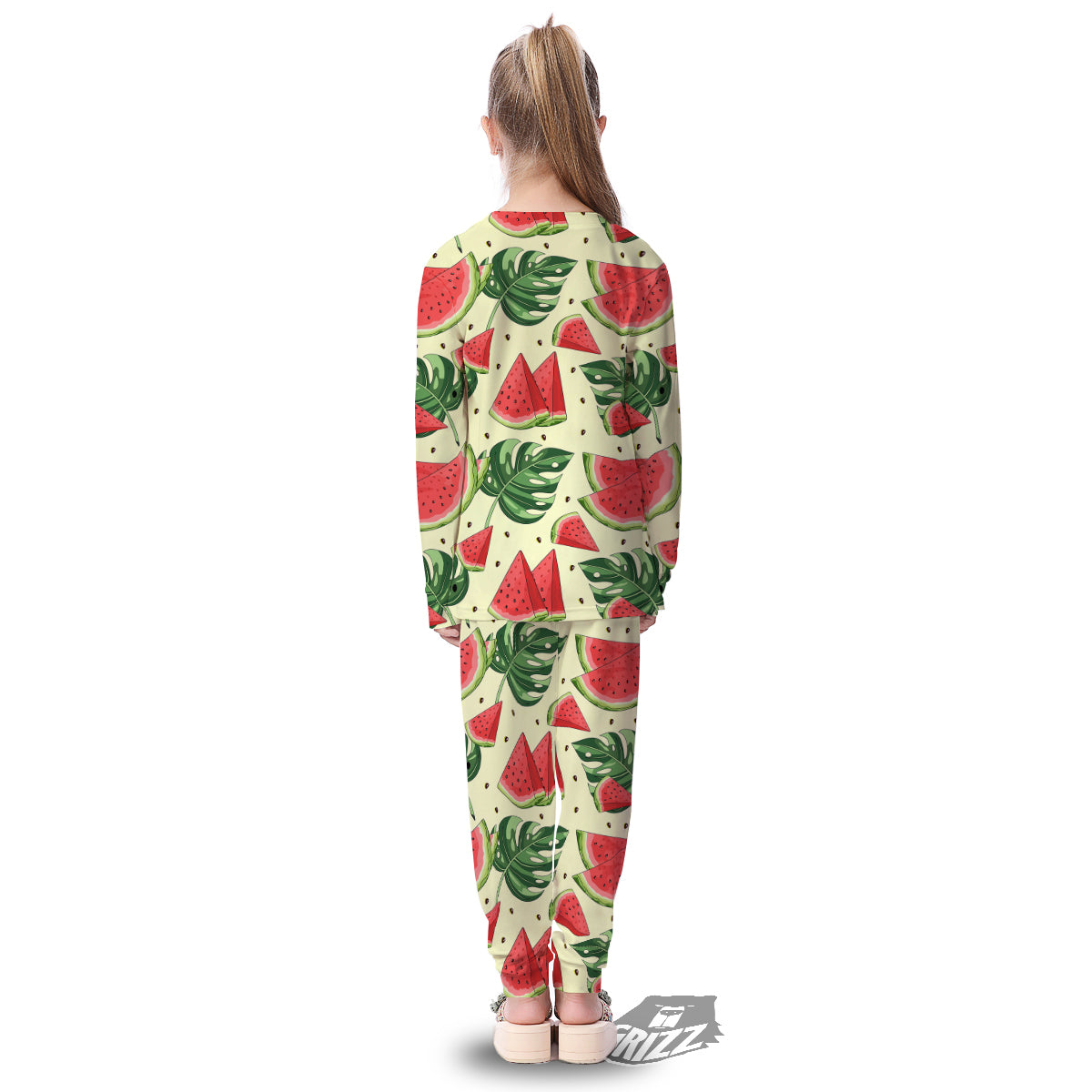Watermelon Leaf Tropical Print Pattern Kid's Pajamas-grizzshop