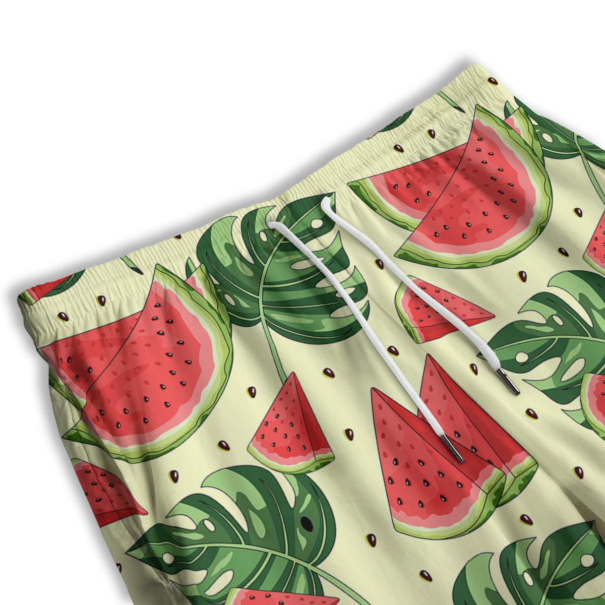 Watermelon Leaf Tropical Print Pattern Men's Athletic Shorts
