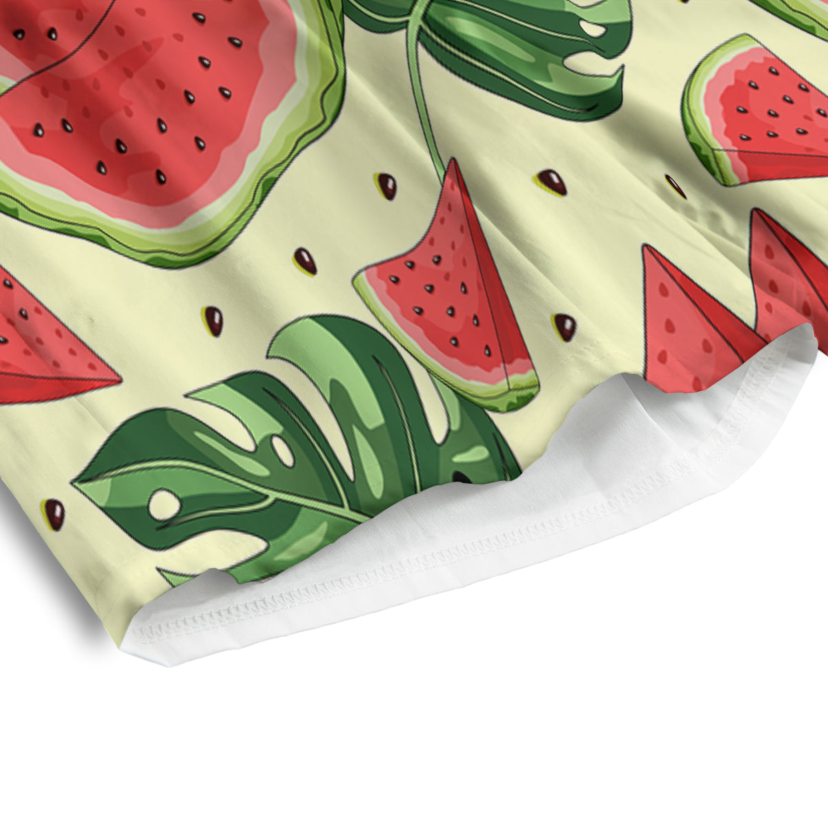 Watermelon Leaf Tropical Print Pattern Men's Athletic Shorts
