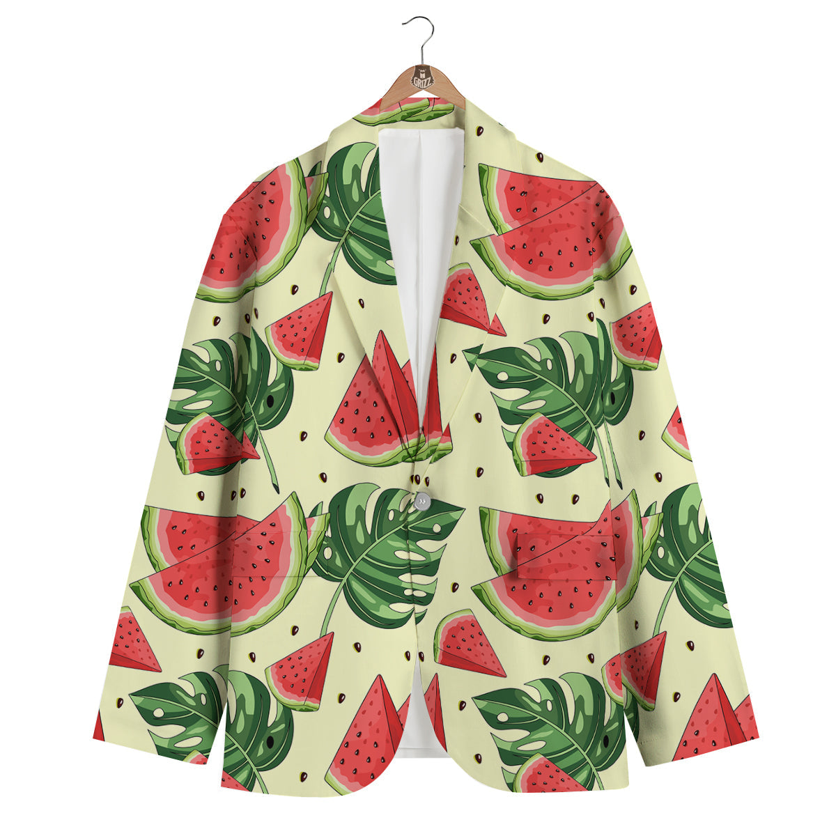 Watermelon Leaf Tropical Print Pattern Men's Blazer-grizzshop