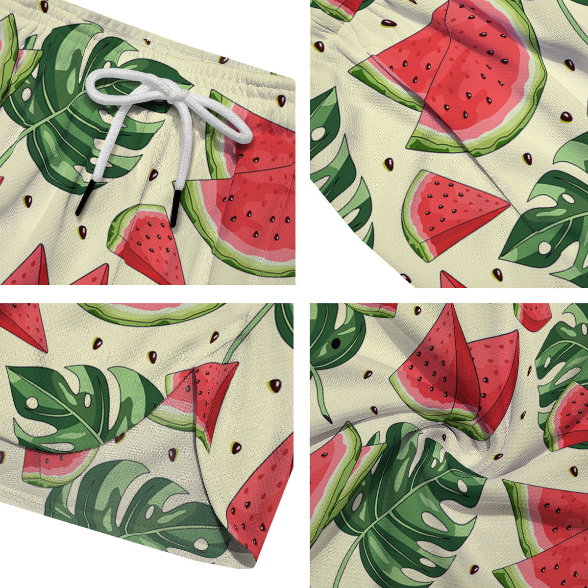 Watermelon Leaf Tropical Print Pattern Men's Running Shorts-grizzshop