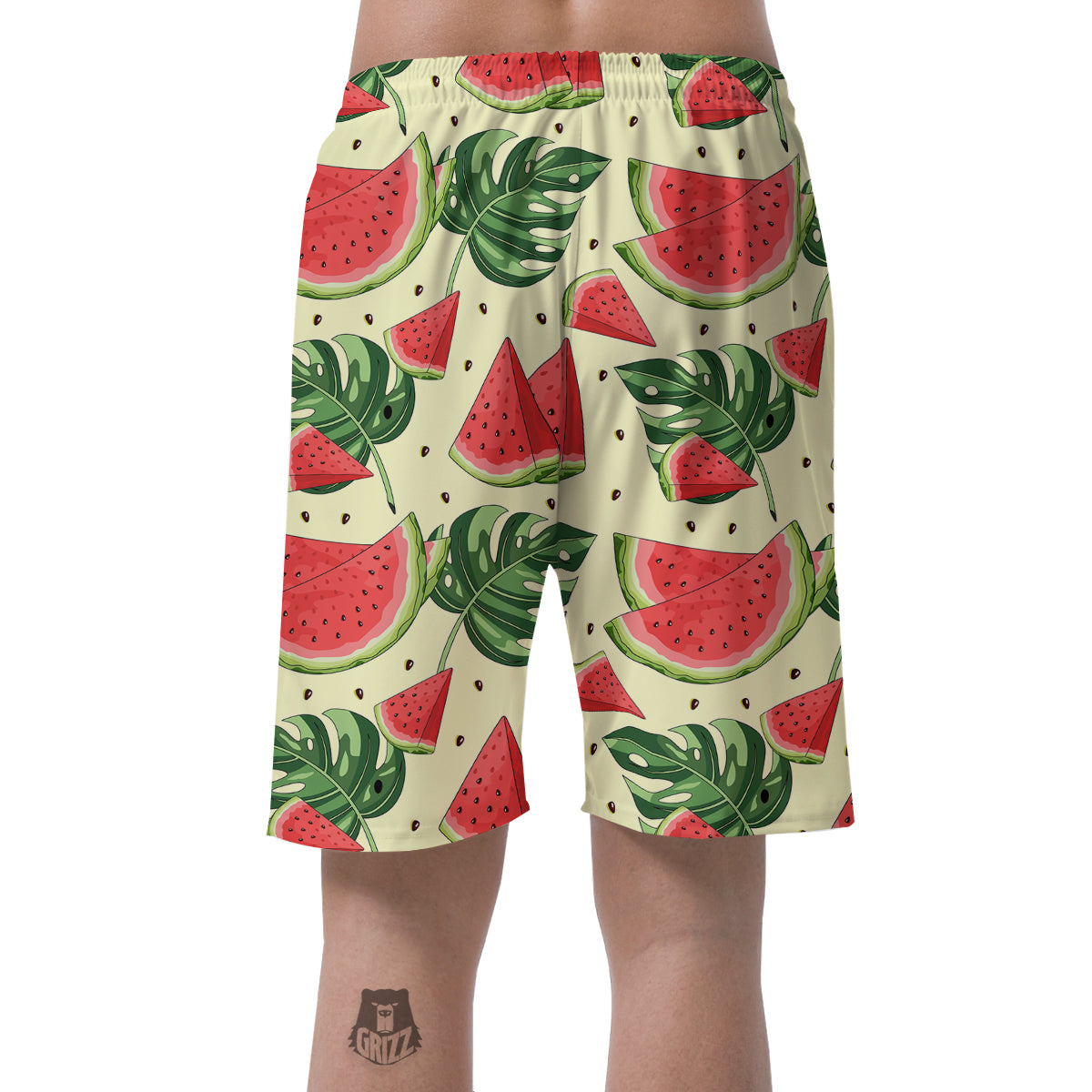 Watermelon Leaf Tropical Print Pattern Men's Shorts-grizzshop