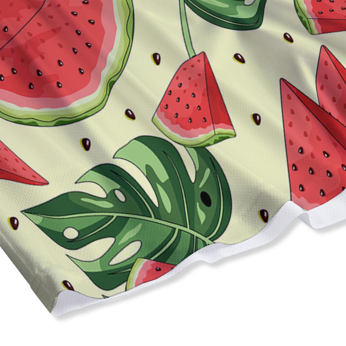 Watermelon Leaf Tropical Print Pattern Mesh Shorts