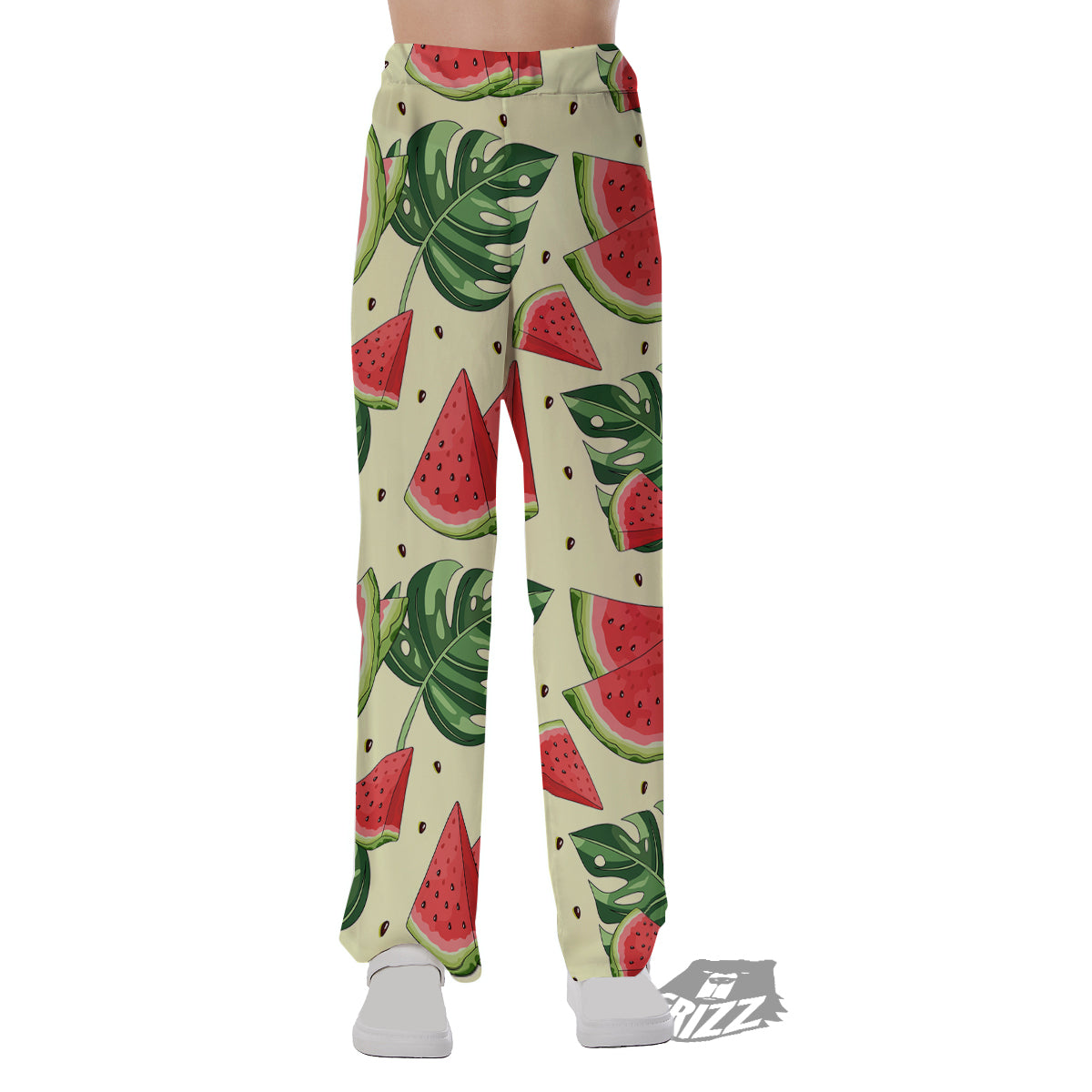 Watermelon Leaf Tropical Print Pattern Pajama Pants-grizzshop