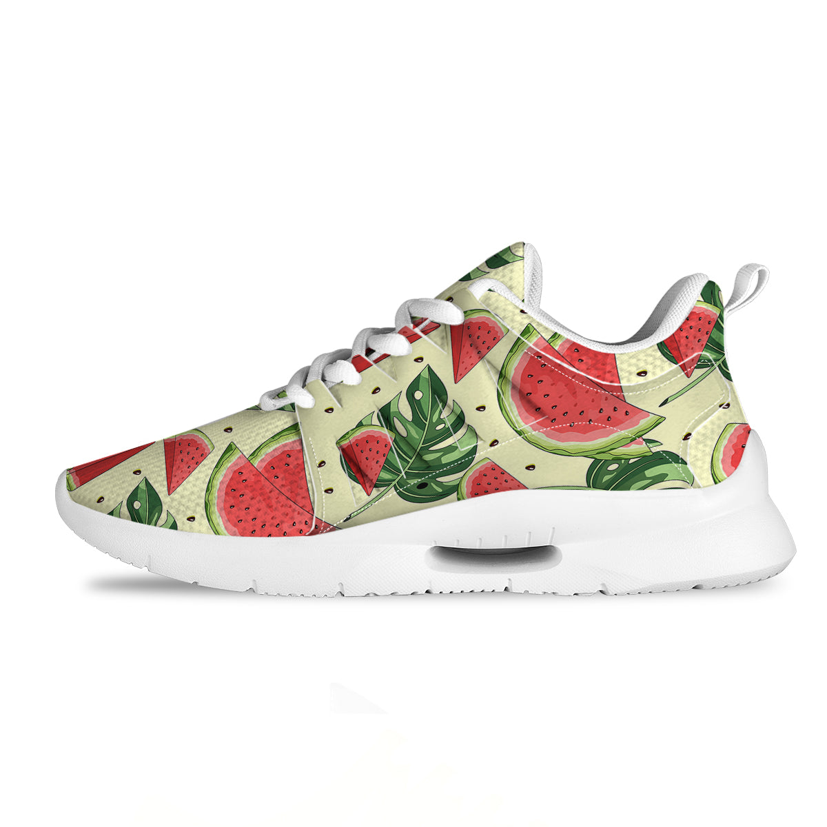 Watermelon Leaf Tropical Print Pattern Tennis Shoes-grizzshop