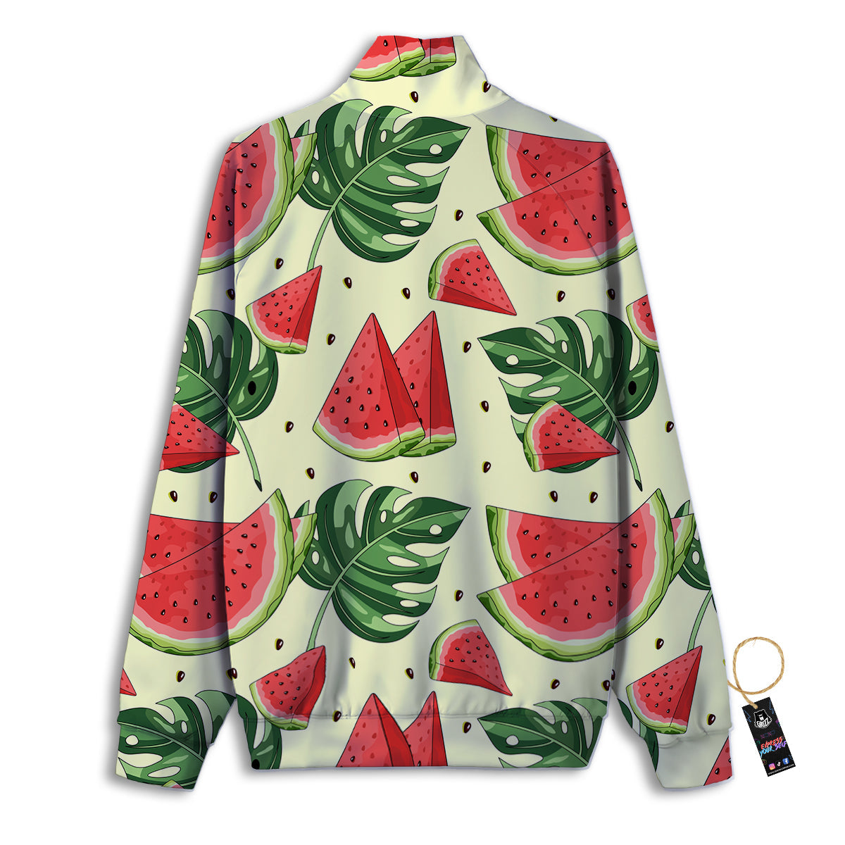 Watermelon Leaf Tropical Print Pattern Track Jacket-grizzshop