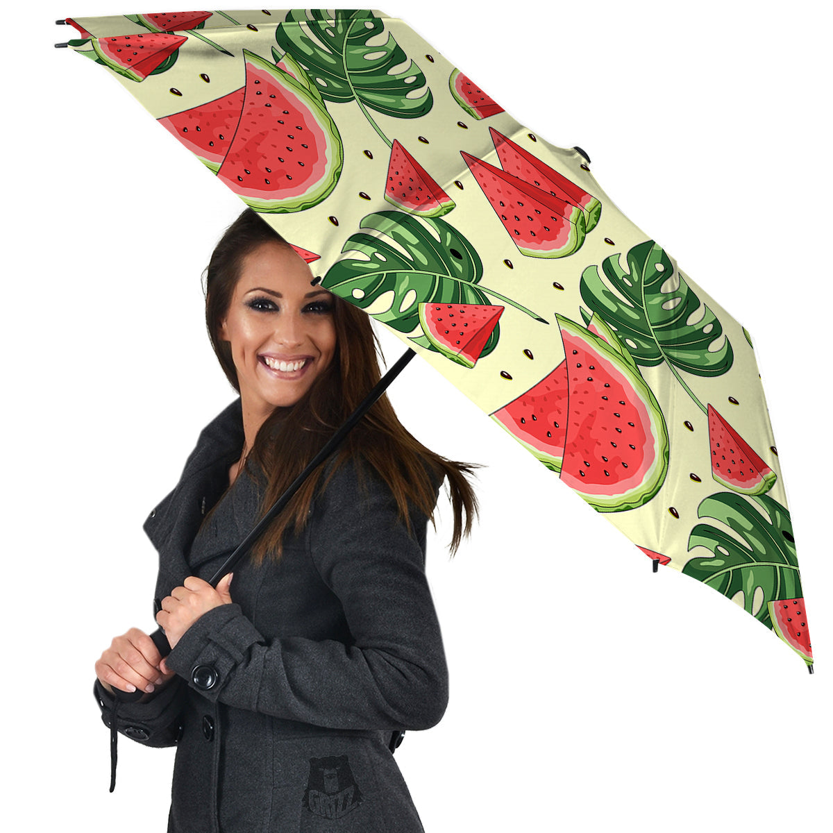 Watermelon Leaf Tropical Print Pattern Umbrella-grizzshop