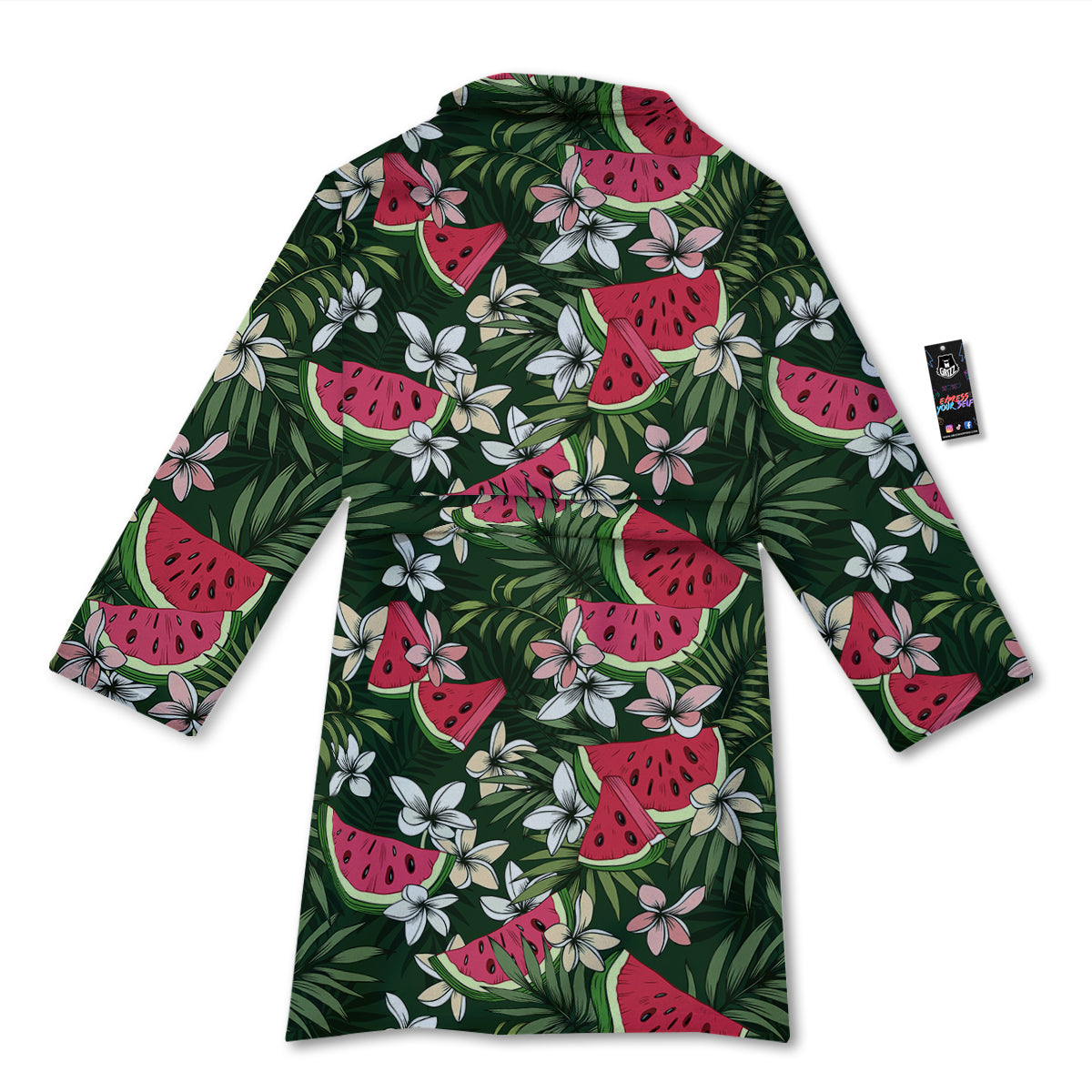 Watermelon Leaves Tropical Print Pattern Bathrobe-grizzshop