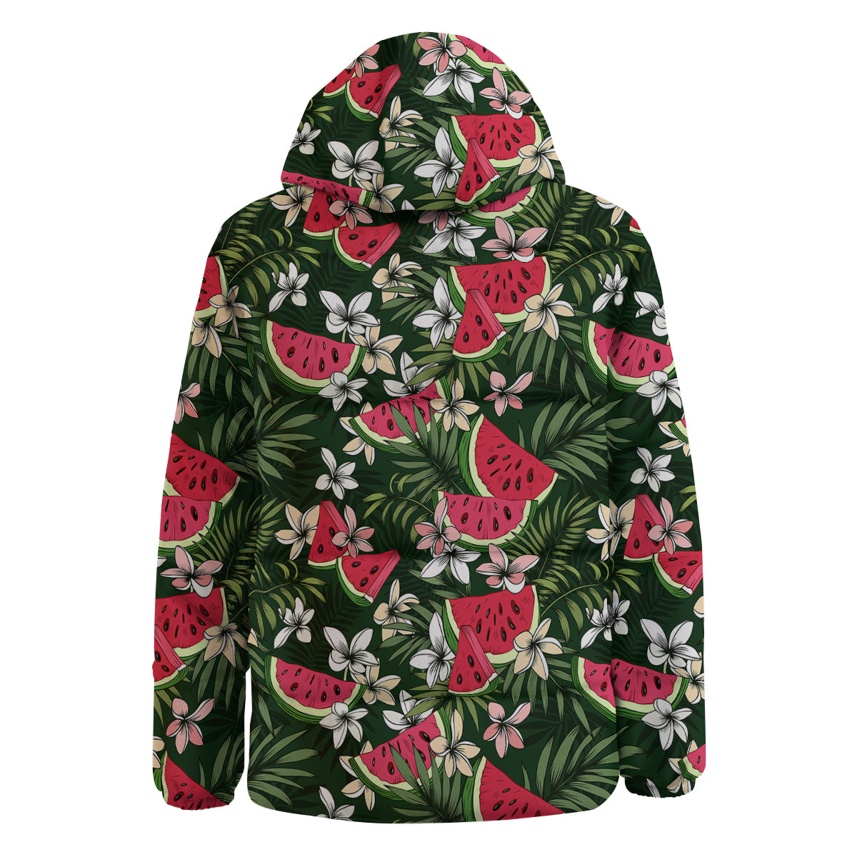 Watermelon Leaves Tropical Print Pattern Down Jacket-grizzshop