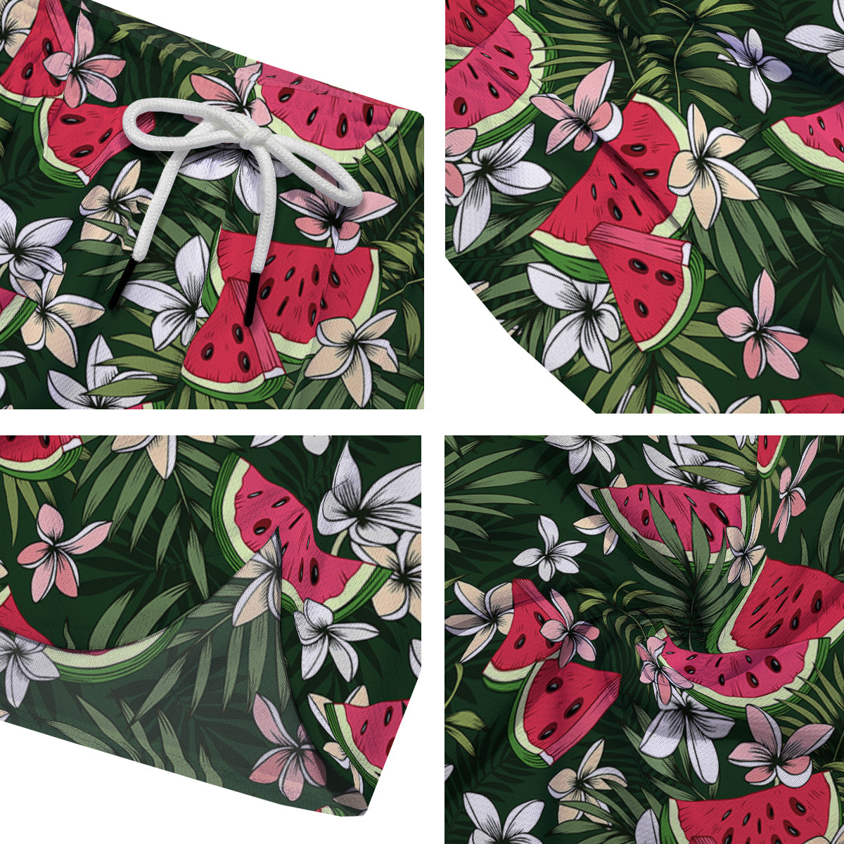 Watermelon Leaves Tropical Print Pattern Men's Running Shorts-grizzshop