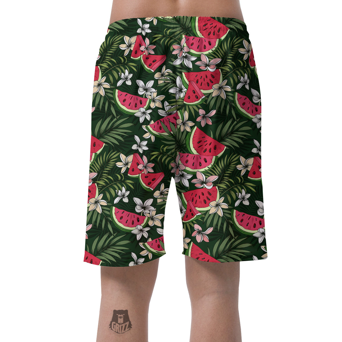 Watermelon Leaves Tropical Print Pattern Men's Shorts-grizzshop