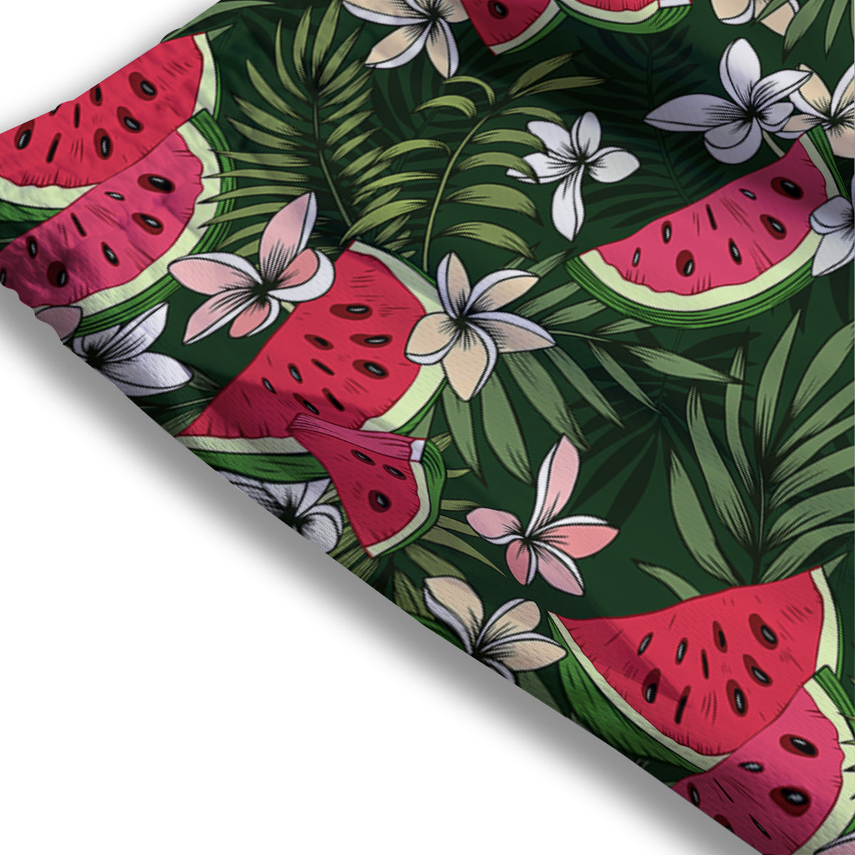 Watermelon Leaves Tropical Print Pattern Mesh Shorts-grizzshop