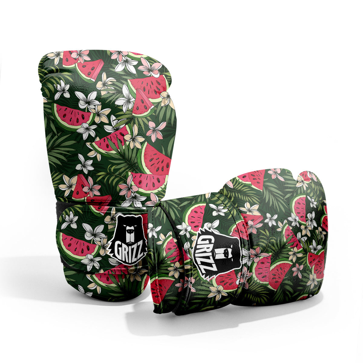 Watermelon Leaves Tropical Print Pattern Sparring Gloves-grizzshop