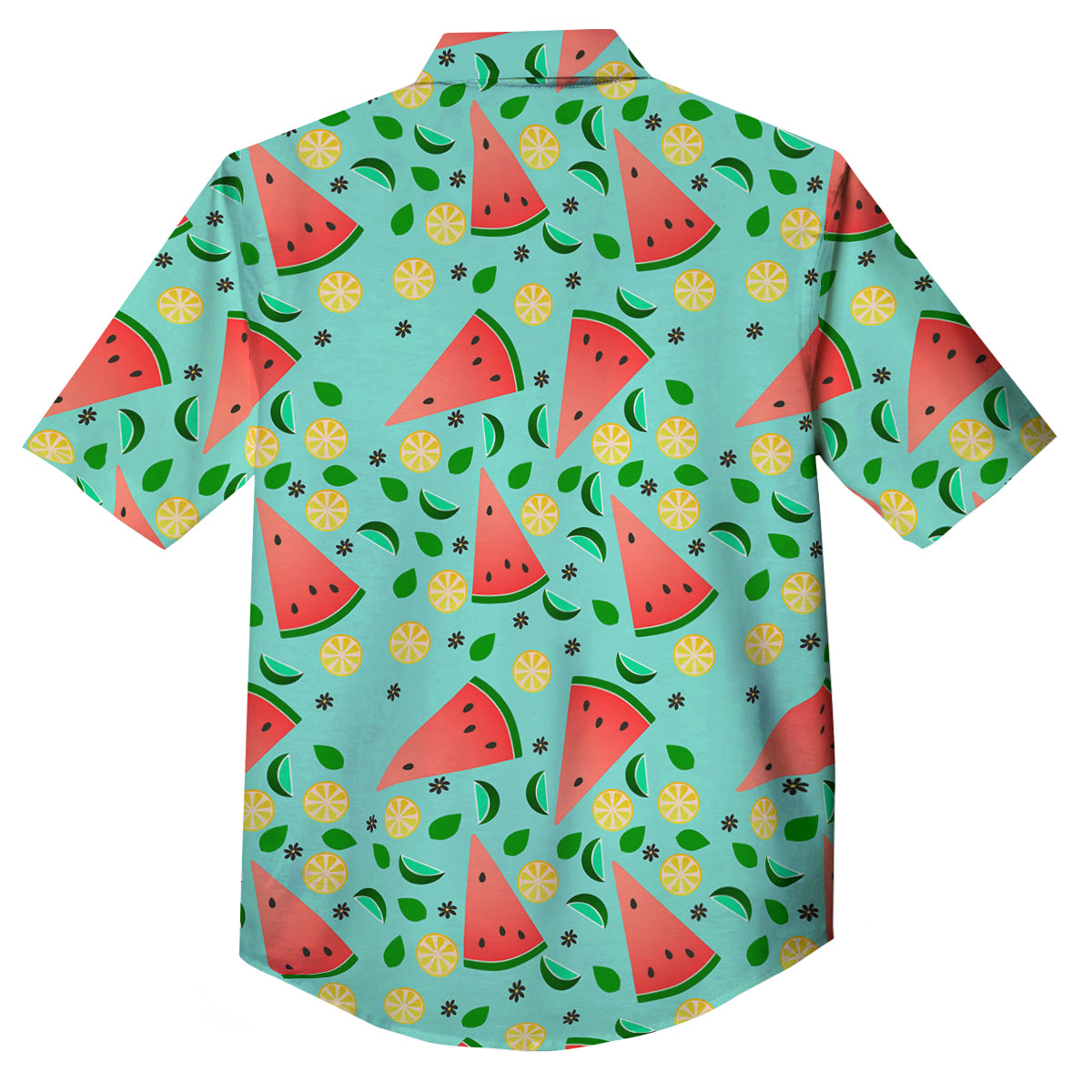Watermelon Lime Green Print Pattern Button Up Shirt-grizzshop