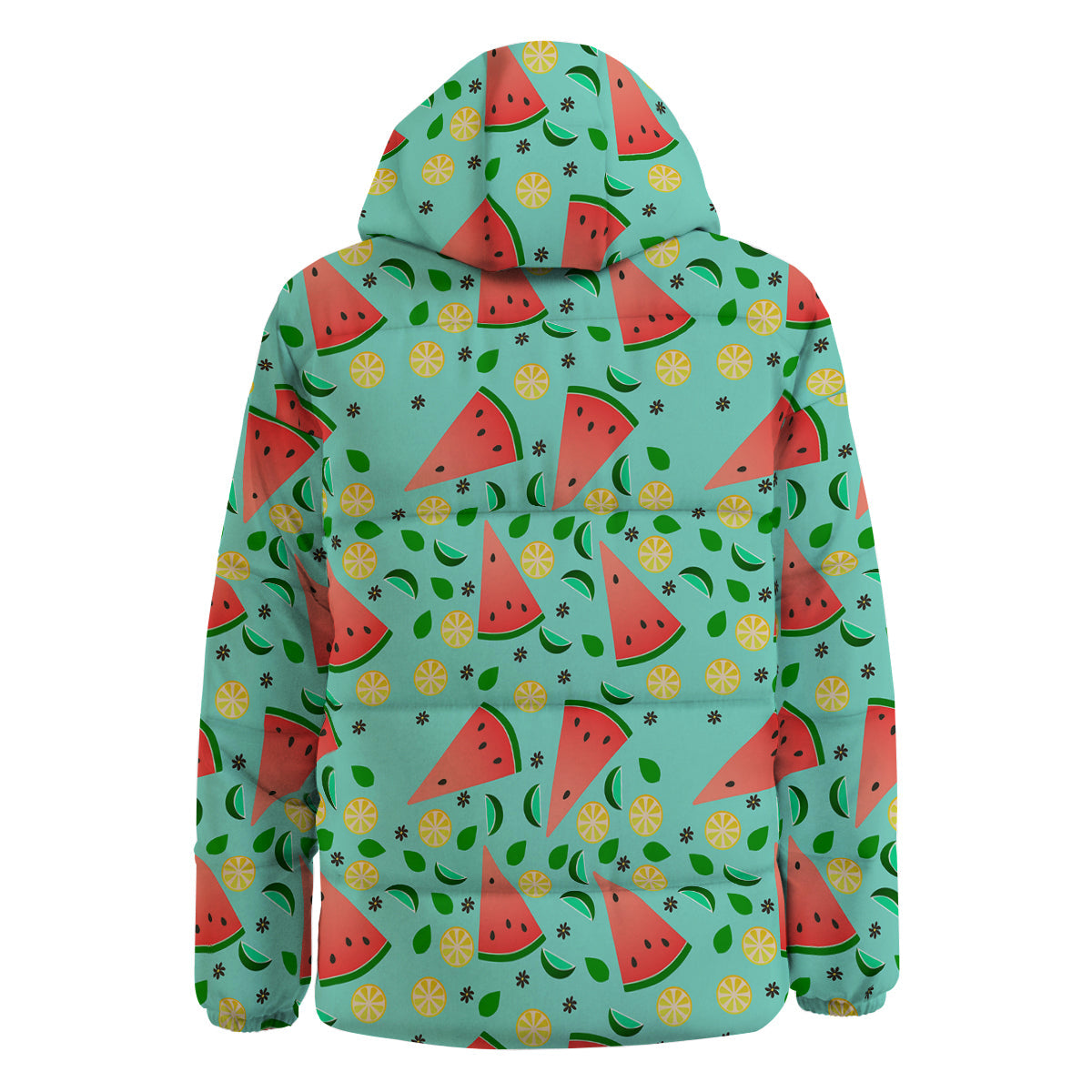 Watermelon Lime Green Print Pattern Down Jacket-grizzshop