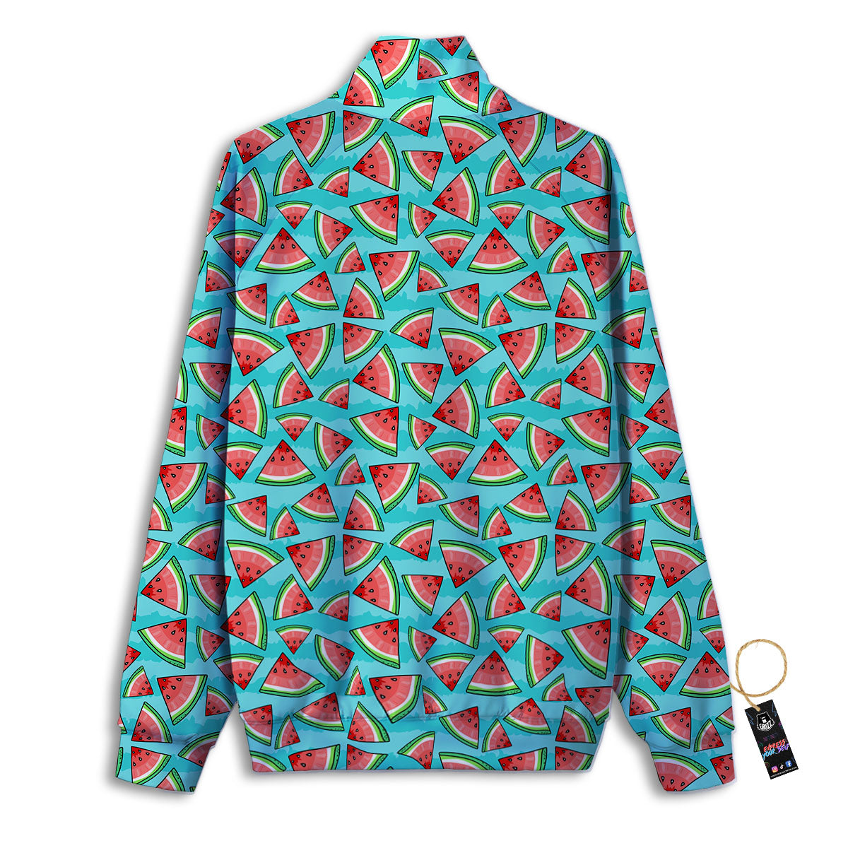 Watermelon Pieces Blue Print Pattern Track Jacket-grizzshop