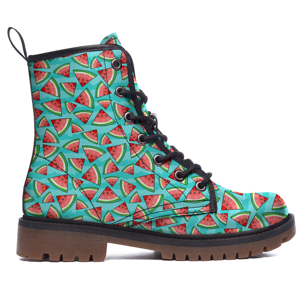 Watermelon Pieces Blue Print Pattern Work Boots-grizzshop