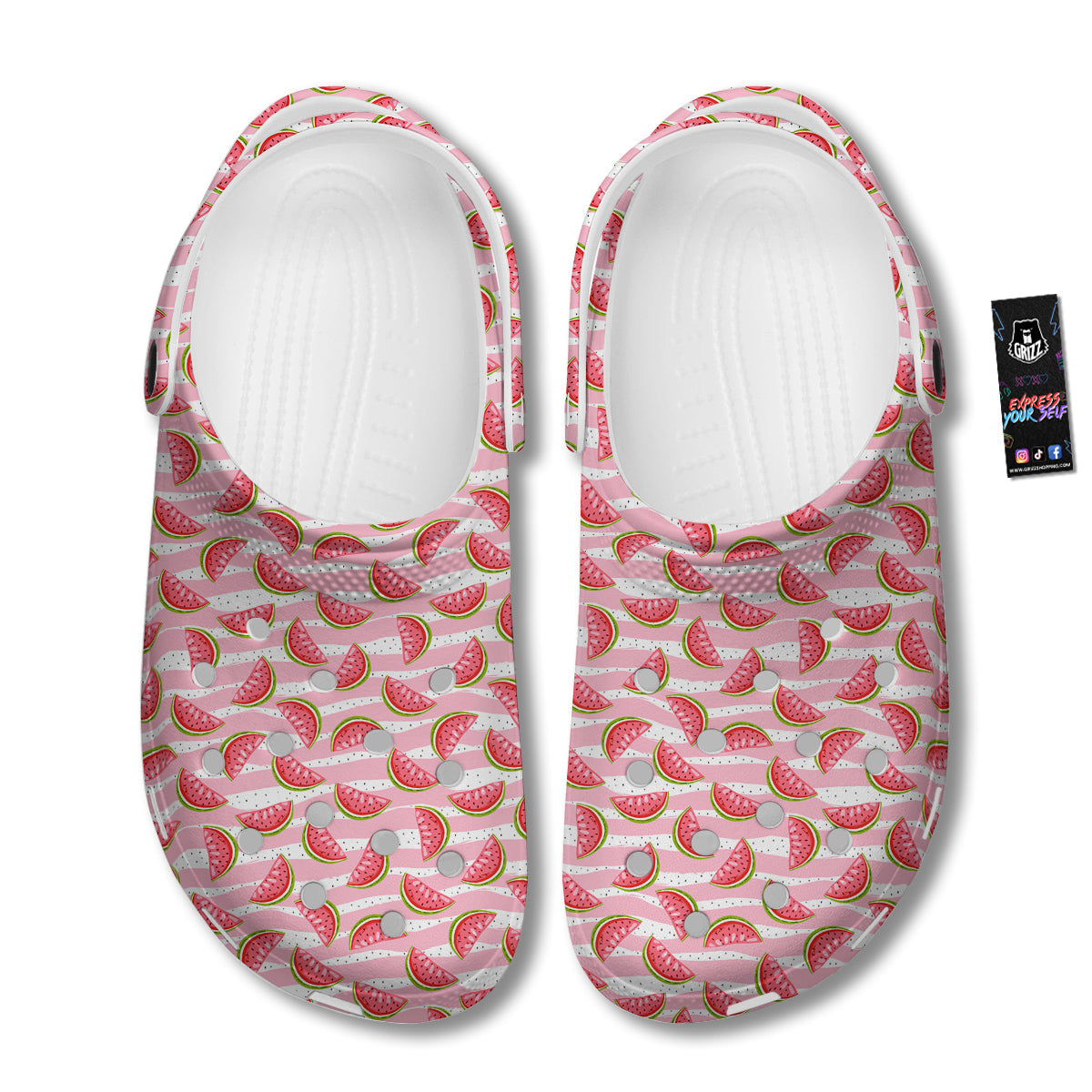 Watermelon Pieces Cute Print Pattern Clog-grizzshop
