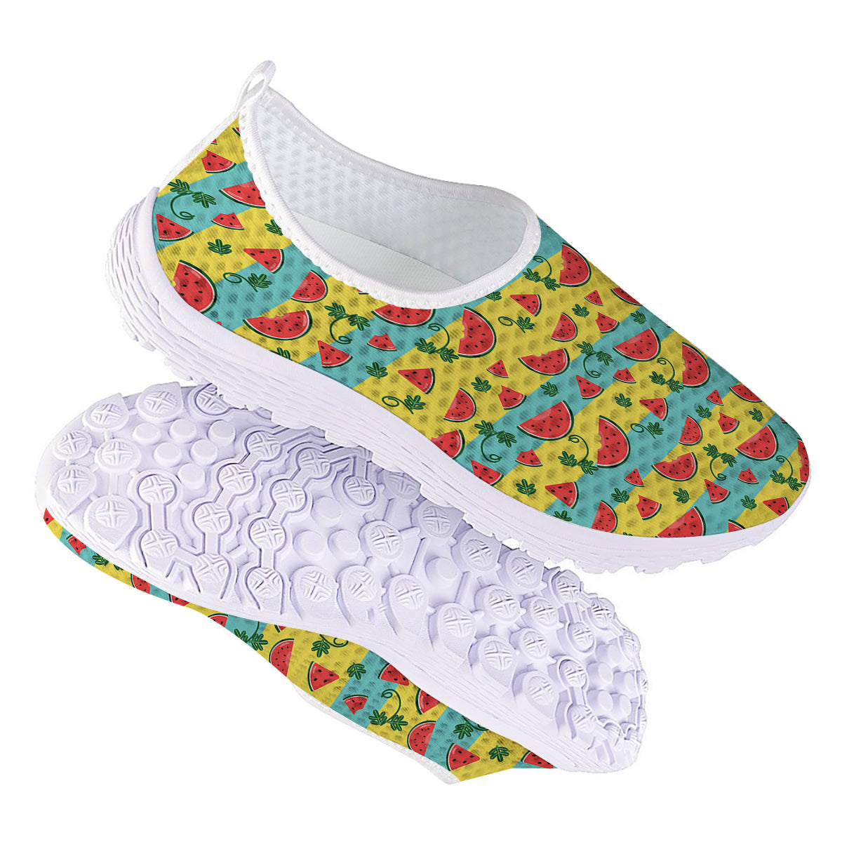 Watermelon Pieces Yellow Print Pattern Nurse Shoes-grizzshop