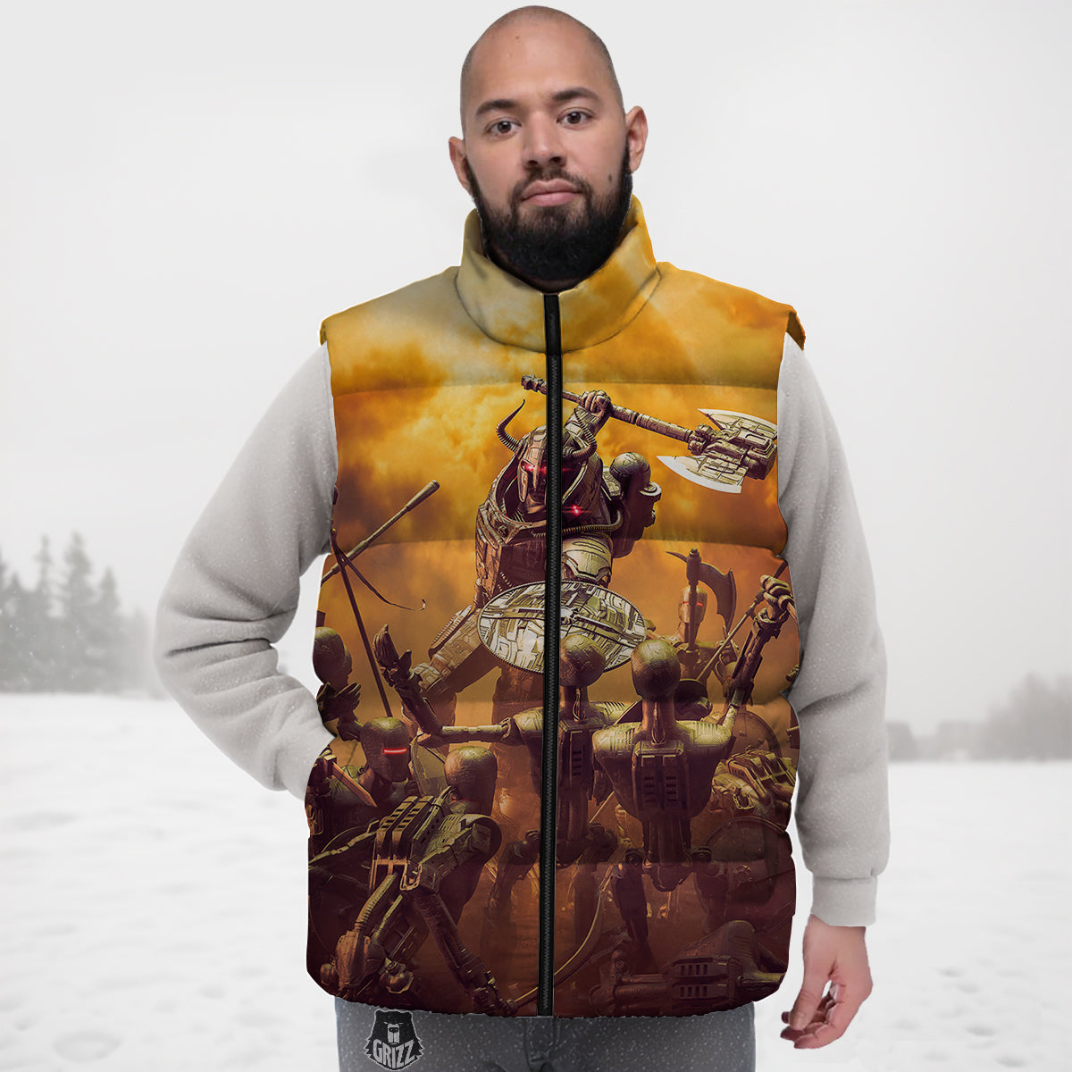 Watermelon Pineapple Piece White Pattern Print Down Vest-grizzshop