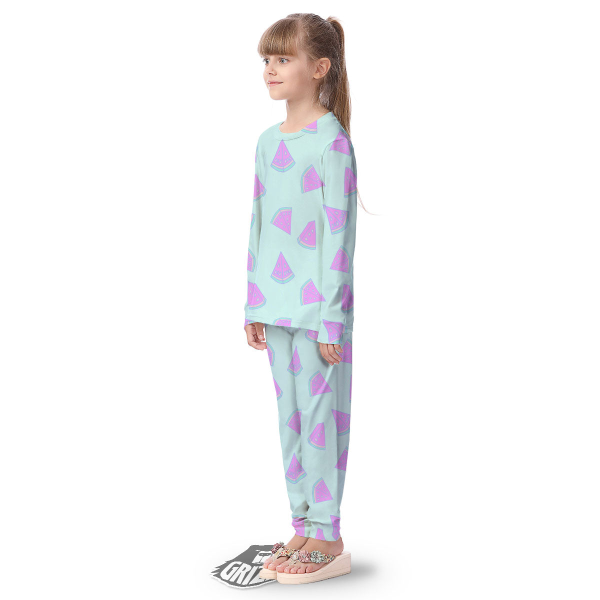 Watermelon Purple Tropical Print Pattern Kid's Pajamas-grizzshop