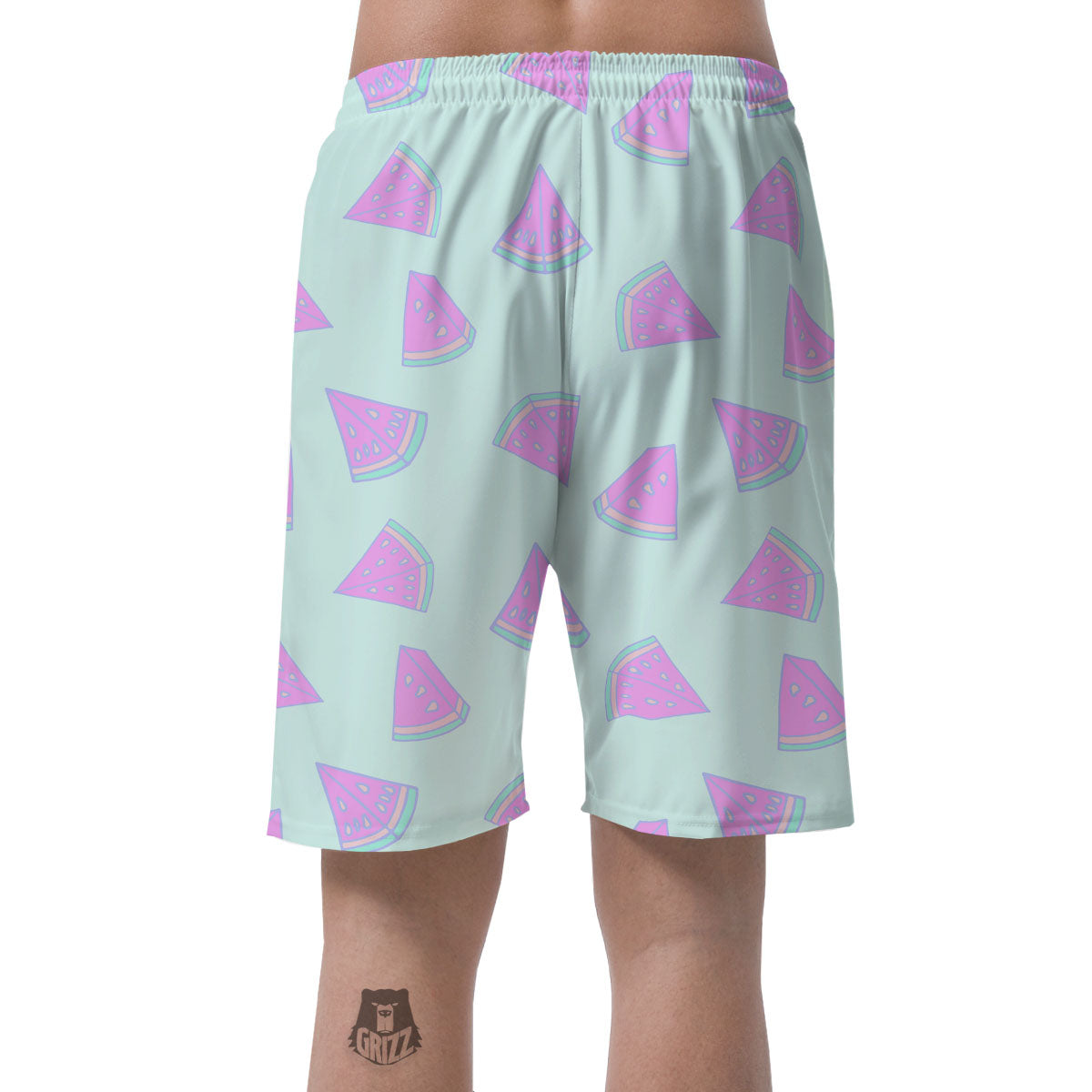 Watermelon Purple Tropical Print Pattern Men's Shorts-grizzshop