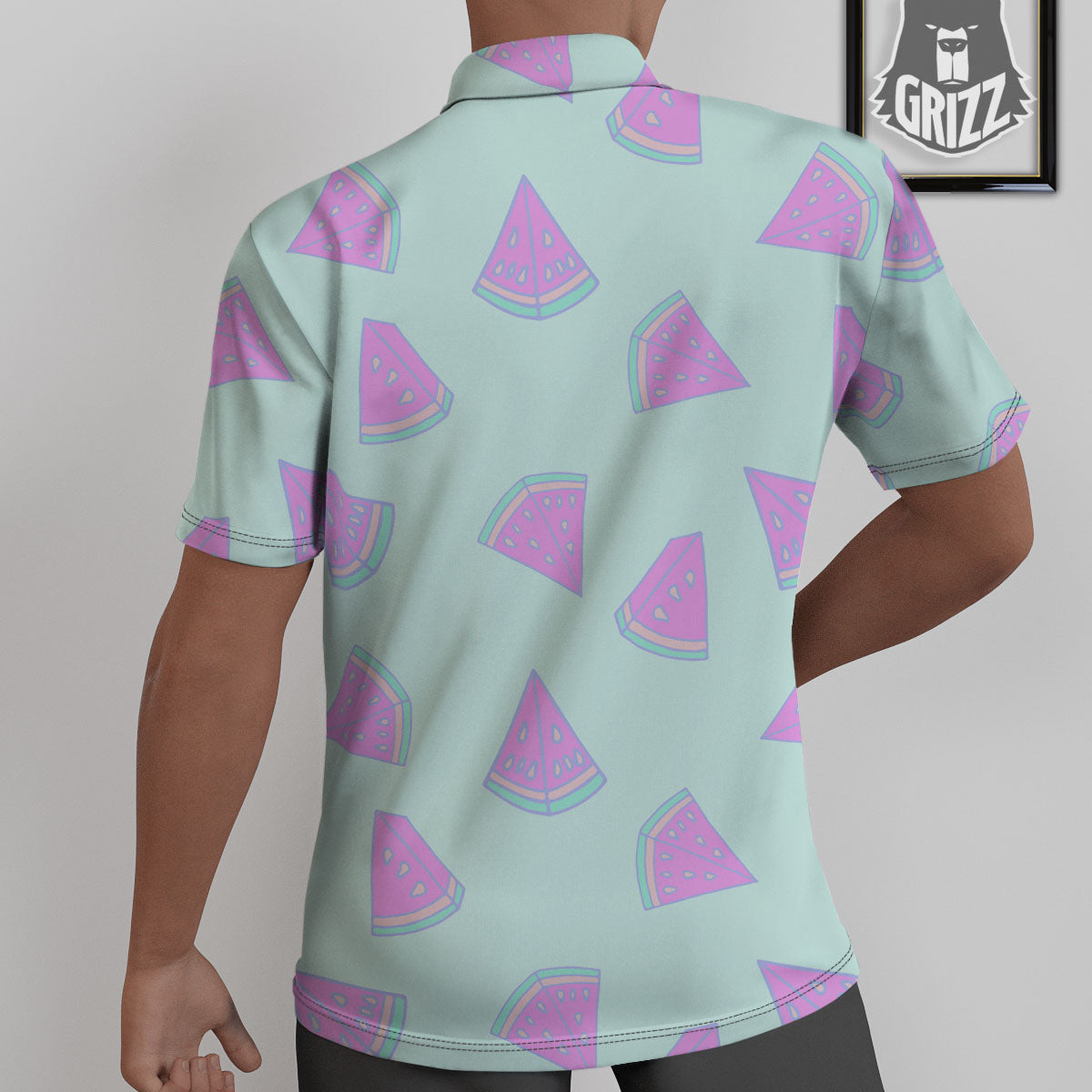Watermelon Purple Tropical Print Pattern Untucked Shirts-grizzshop