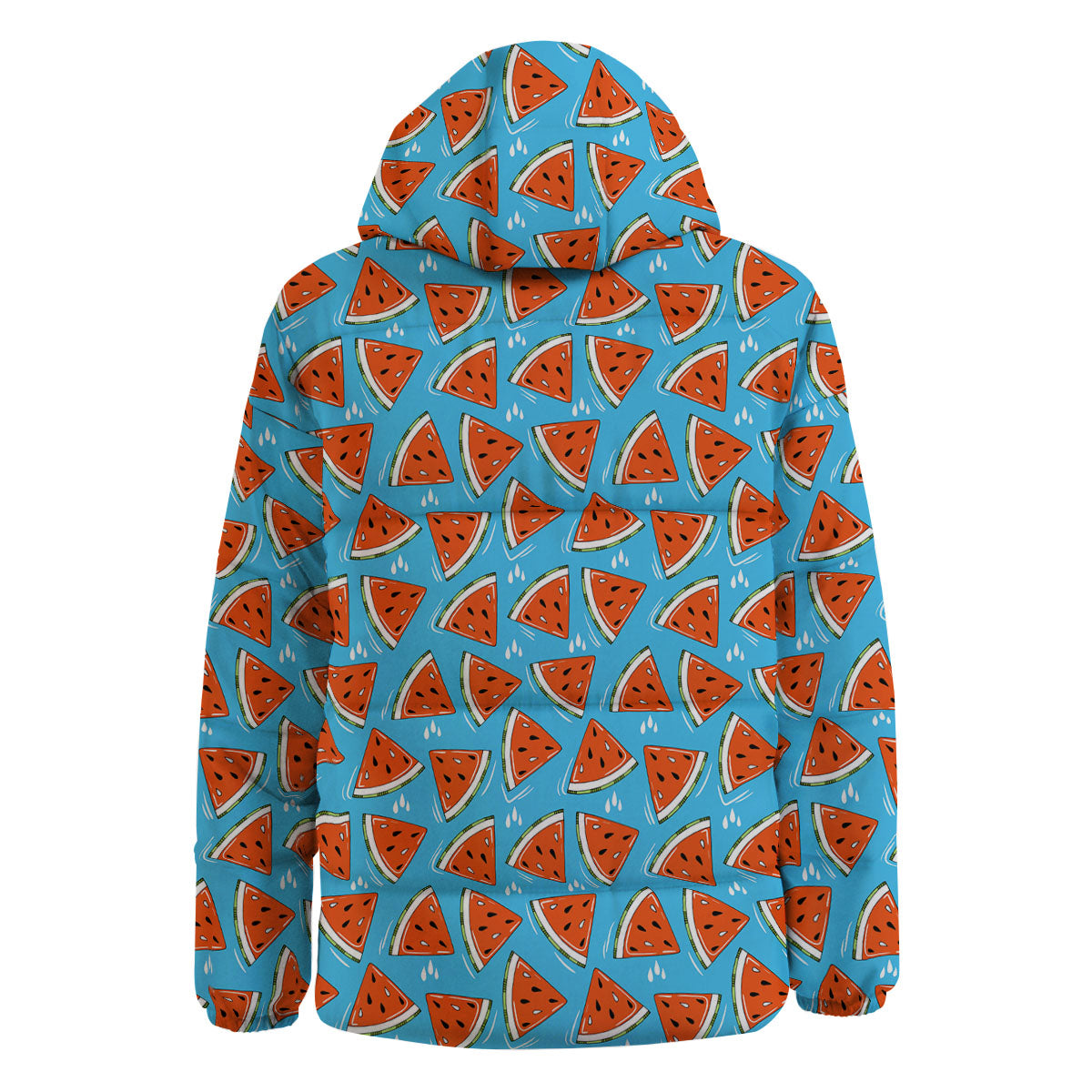 Watermelon Summer Blue Print Pattern Down Jacket-grizzshop