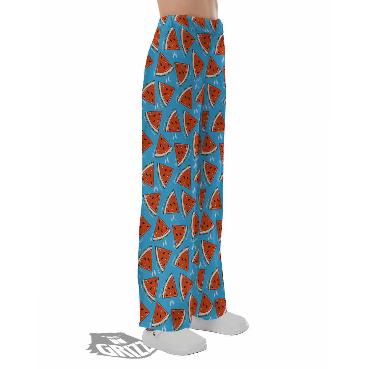 Watermelon Summer Blue Print Pattern Pajama Pants-grizzshop