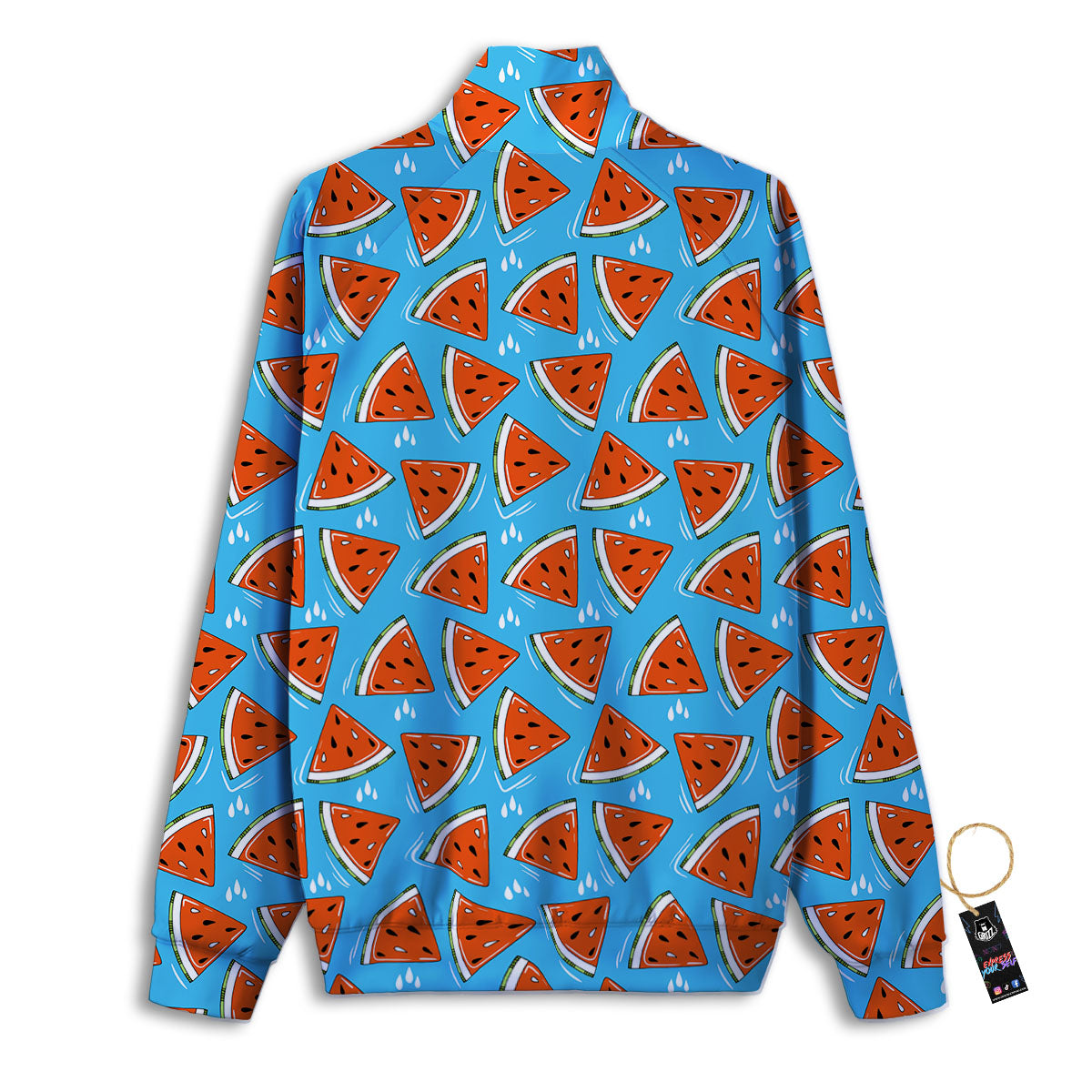 Watermelon Summer Blue Print Pattern Track Jacket-grizzshop