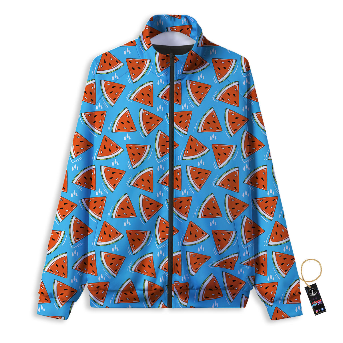 Watermelon Summer Blue Print Pattern Track Jacket-grizzshop