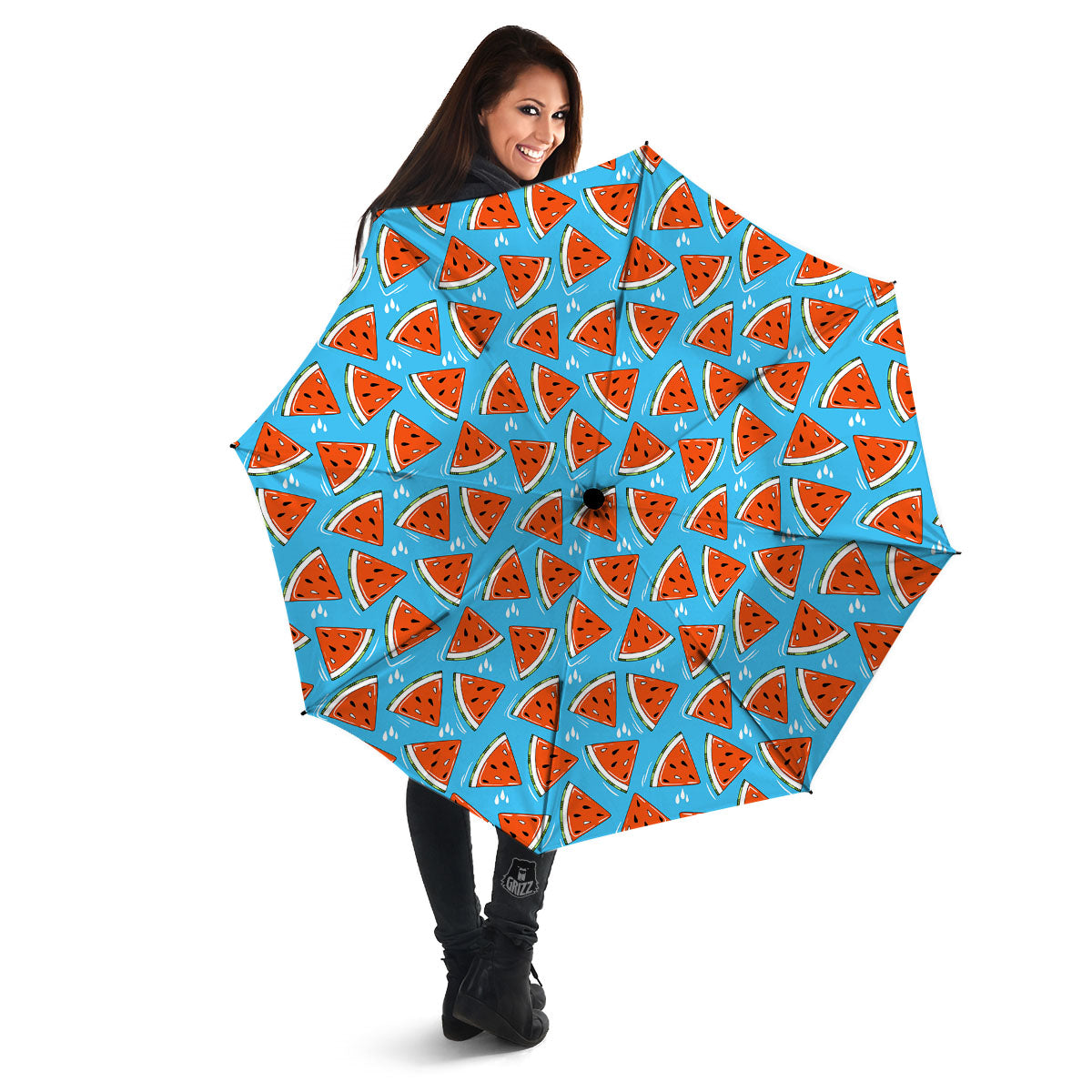 Watermelon Summer Blue Print Pattern Umbrella-grizzshop